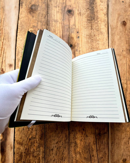 Leśny Jeleń – Notizbuch mit Hirschmotiv, A5 - Personalisierung mit Gravur als Geschenk