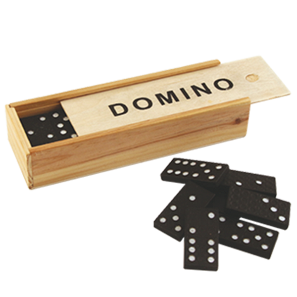 Domino in einer Holzschachtel - 1096116