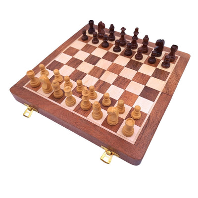 Magnetisches Holz-Schachspiel 30x30cm klappbar - G614