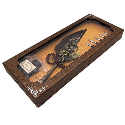 Retro-Kalligrafie-Set mit Vintage-Gänsefeder 6 Federspitzen Tinte Geschenk – EE5