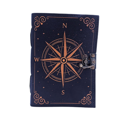 Retro-Leder-Notizbuch Windrose – Geschenk für einen Segler - AH09