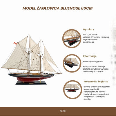 Modell des Segelschiffs Bluenose 80cm - BL80