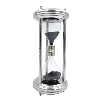 Große silberne Sanduhr 10 min - Schreibtischdekoration - MX 3015