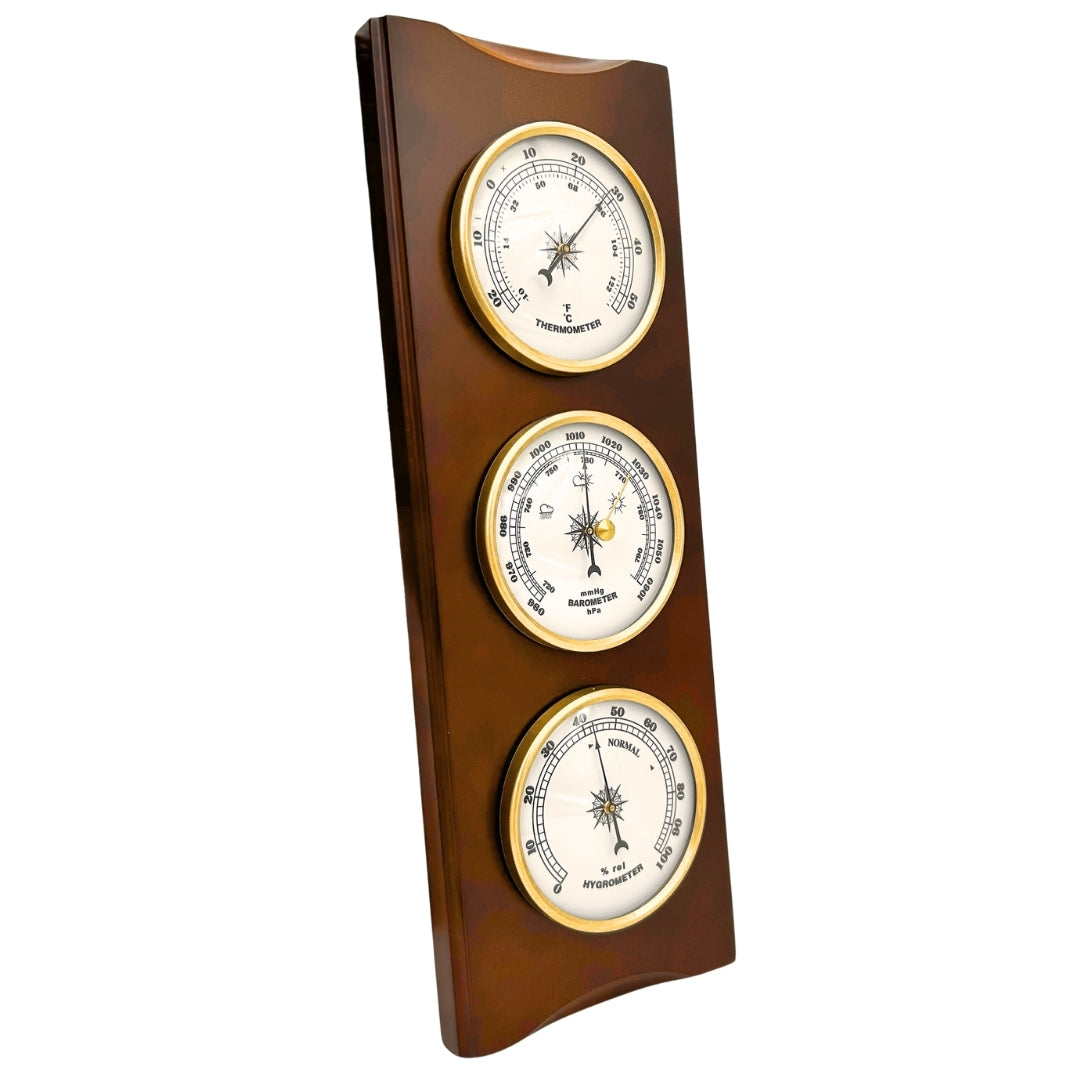 Elegante Wetterstation – Barometer Thermometer Hygrometer 36cm Retro - YG336