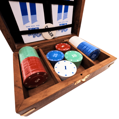 Elegantes Pokerset in Holzbox – 100 Jetons - DNU-102