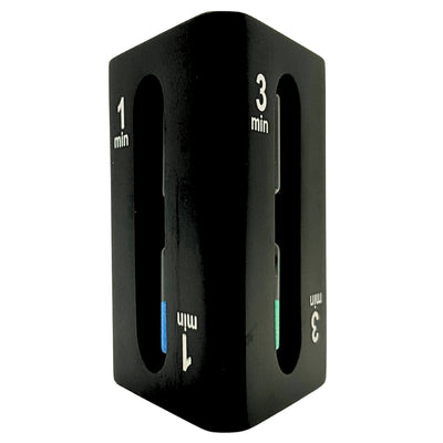 1-3-5-Minuten-Sanduhr, dreiseitig, schwarz - ideal für Brettspiele - STW6