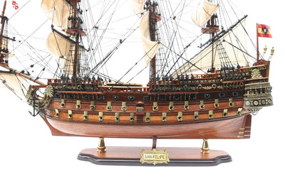 Segelschiffmodell des Schiffs San Felipe 80cm, Möglichkeit zur Personalisierung durch Gravur
