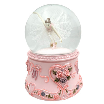 Spieluhr mit tanzender Ballerina in Glaskugel 15cm – MG-963