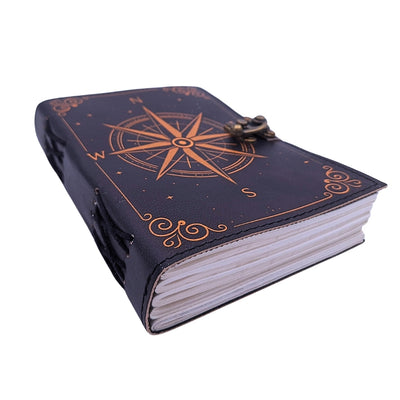 Retro-Leder-Notizbuch Windrose – Geschenk für einen Segler - AH09