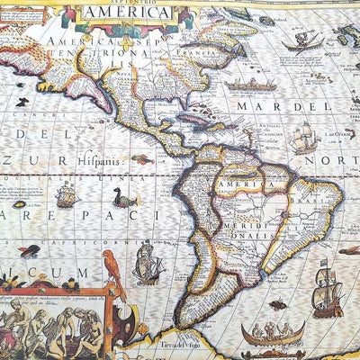 Karte von Amerika 1628 - J. Hondius Reprint - M1628