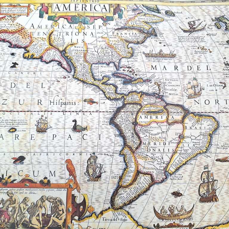 Karte von Amerika 1628 - J. Hondius Reprint - M1628