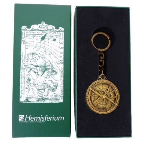 Premium-Schlüsselanhänger Astrolabium aus Messing - Geschenk Astronomie – H80