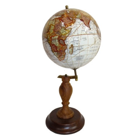 Eleganter dekorativer Globus auf Holzsockel - World GLB-0096B