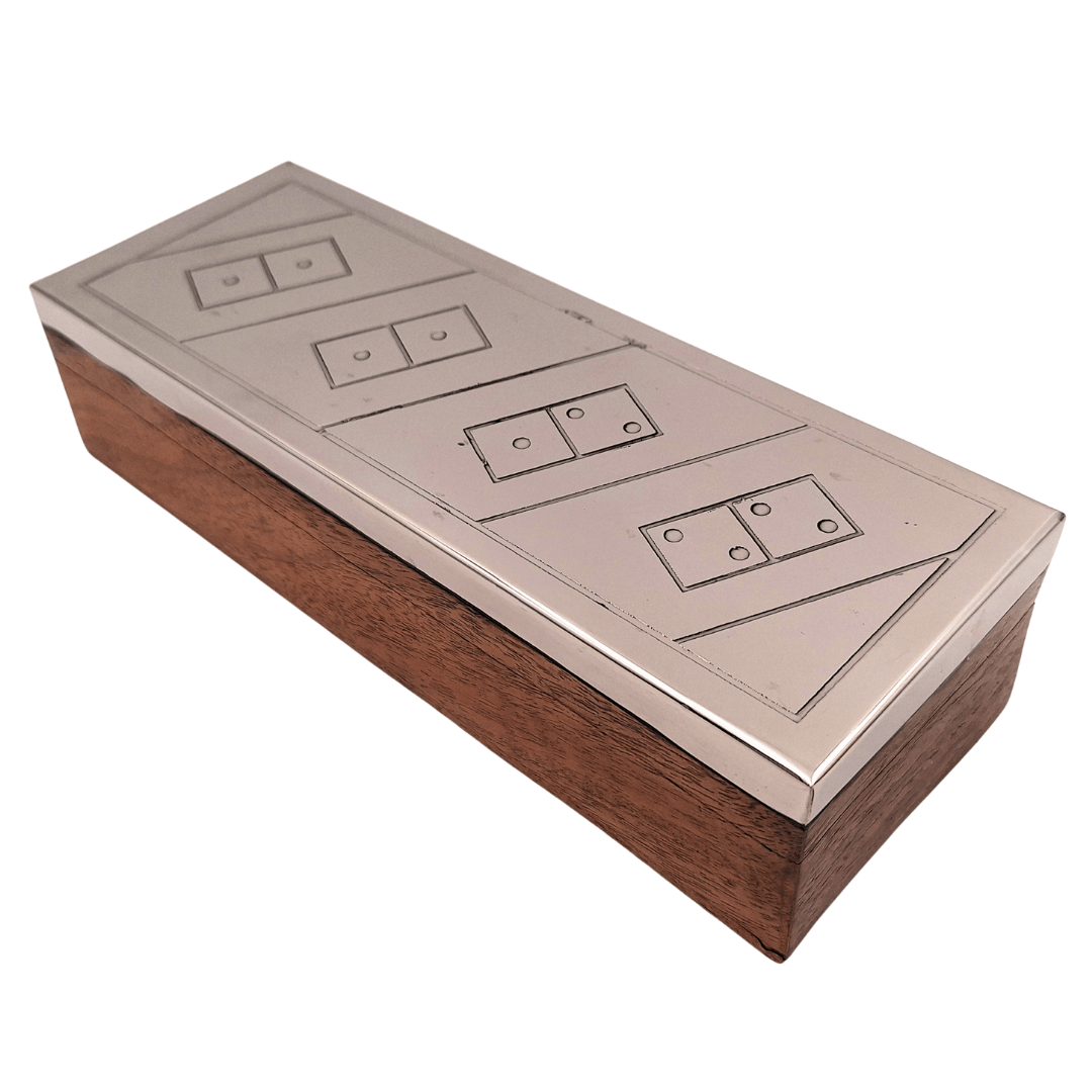 Domino in Holzbox mit Aluminiumoberseite - DO-017