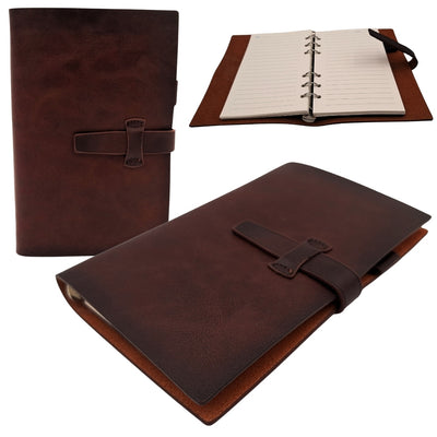 Elegantes Leder-Notizbuch A6 Retro Vintage mit Verschluss – Tagebuch – EE3