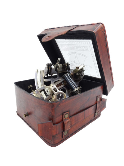 Messing-Sextant in Lederschachtel - NC1514B