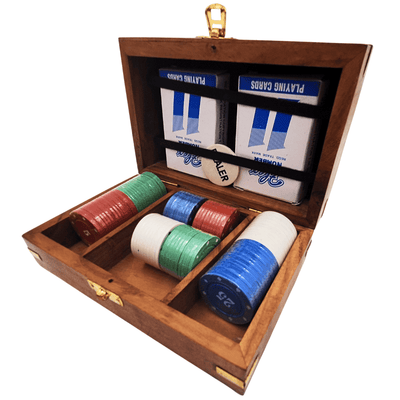 Elegantes Pokerset in Holzbox – 100 Jetons - DNU-102