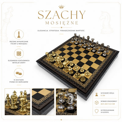 Exklusive Messing-Schachfiguren Italfama 28x28 cm – N001