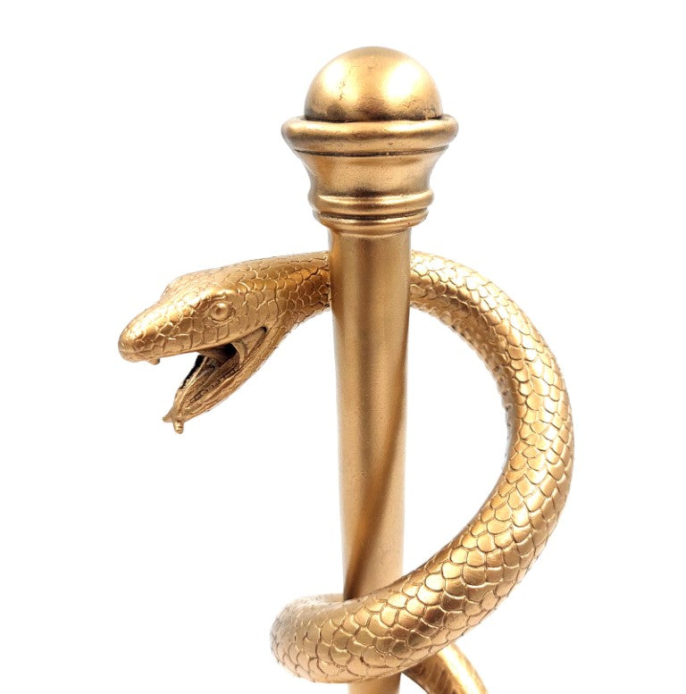 Goldener Äskulapstab 30cm - Geschenk für Ärzte Harz - MC-9634G