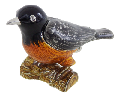 Außergewöhnliches kleines Metallkästchen, mit Kristallen verziert - Vogel - B0192-02