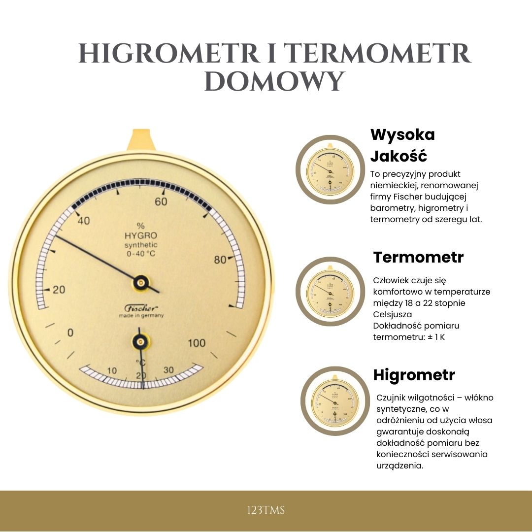 Premium-Hygrometer-Thermometer für den Haushalt - Fischer - 123TMS