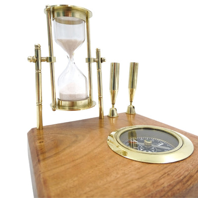 Retro-Schreibtischset - Sanduhr, Kompass und Stifthalter - NC2618OP