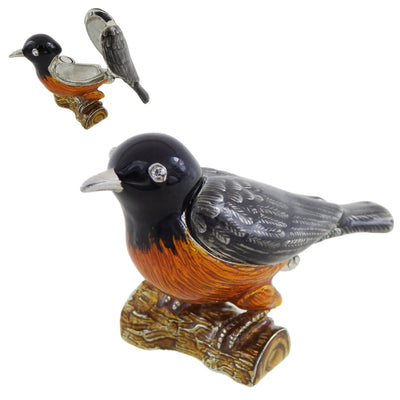 Außergewöhnliches kleines Metallkästchen, mit Kristallen verziert - Vogel - B0192-02