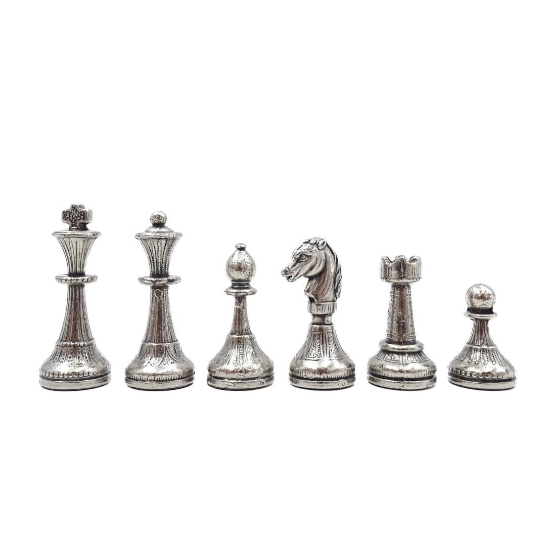 Exklusive Metall-Schachfiguren Italfama 28x28 cm – N035