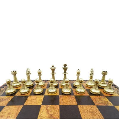 Exklusive Metall-Schachfiguren Italfama 28x28 cm – N035