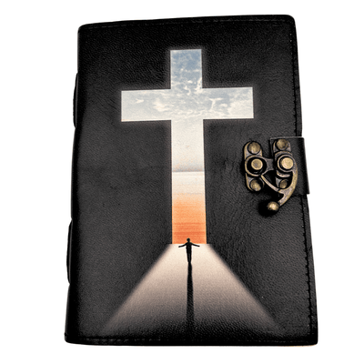 Ledernotizbuch religiöses Kreuz - 200 Seiten - AH15