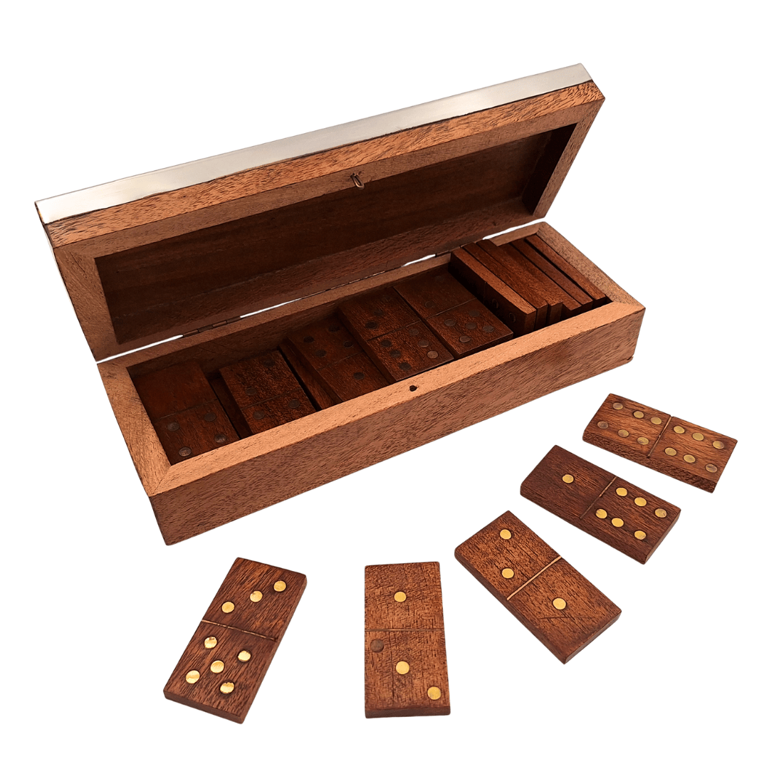 Domino in Holzbox mit Aluminiumoberseite - DO-017