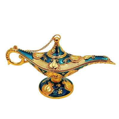 Dekorative Metall-Alladin-Lampe, Marineblau-Gold 12cm - LAB12