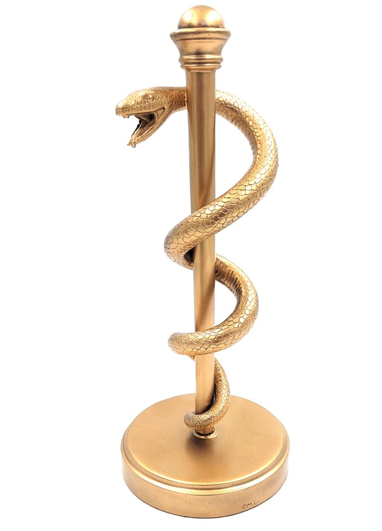 Goldener Äskulapstab 30cm - Geschenk für Ärzte Harz - MC-9634G