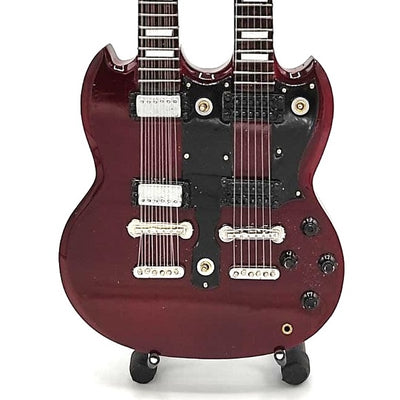 Mini-Gitarre im Stil von Led Zeppelin - Jimmy Page - Double Neck MGT-2059