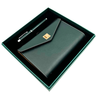 Elegantes Geschenkset - Ledernotizbuch mit Kugelschreiber in Geschenkbox – Premium – EE8