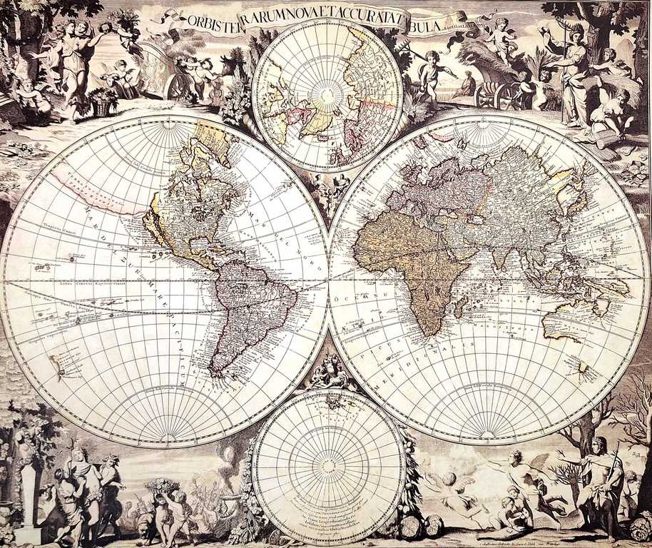 Weltkarte 1686 - G. Valck Reprint - M1686 – Geschenk für Historiker