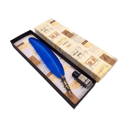 Kalligrafie-Set - blaue Feder - 7651