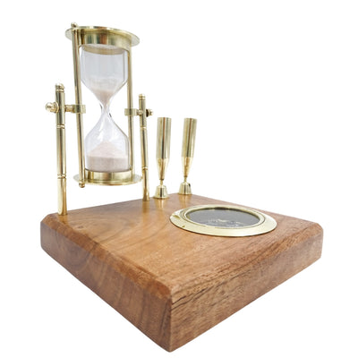 Retro-Schreibtischset - Sanduhr, Kompass und Stifthalter - NC2618OP