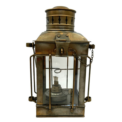 Retro-Petroleumlampe aus Stahl LT608 in gealterter Messingfarbe mit Gravurmöglichkeit