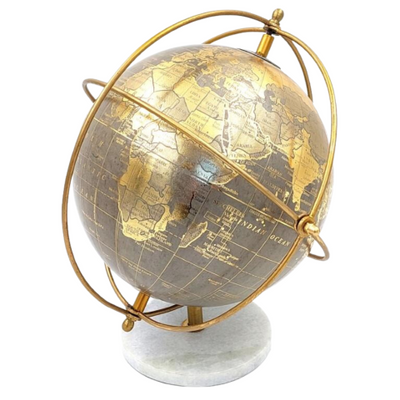 Dekorativer Globus auf Steinsockel GLB-127