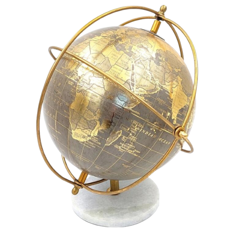 Dekorativer Globus auf Steinsockel GLB-127