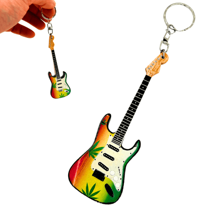 Schlüsselanhänger Gitarre im Stil von Bob Marley Reggae-Gadget - EGK-0641