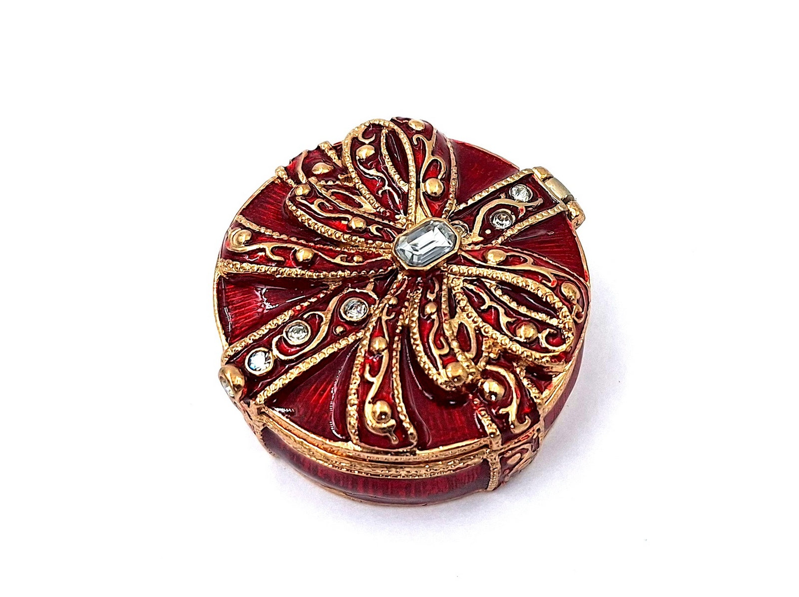 Exklusives kleines Geschenk-Metallkästchen mit Kristallen - B0118-08