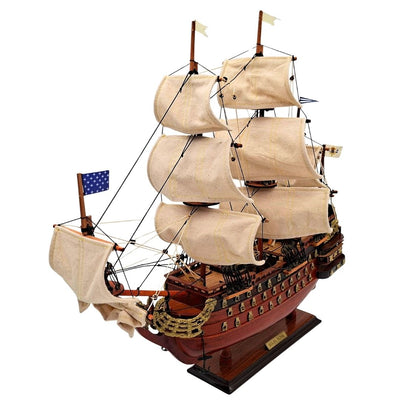 Segelschiffmodell Soleil Royal, montiert, 46 cm - handgefertigt aus exotischem Holz mit Möglichkeit zur Personalisierung durch Gravur