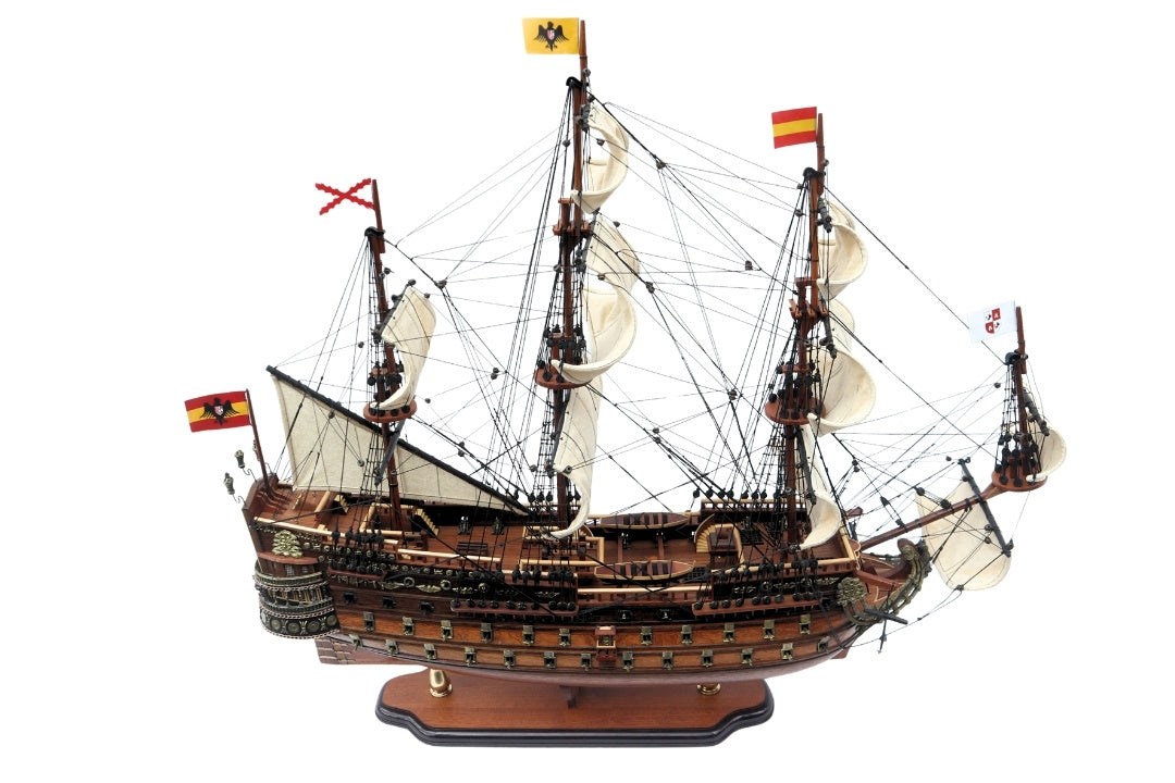Segelschiffmodell des Schiffs San Felipe 80cm, Möglichkeit zur Personalisierung durch Gravur