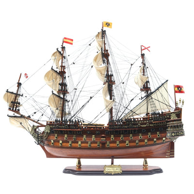 Segelschiffmodell des Schiffs San Felipe 80cm, Möglichkeit zur Personalisierung durch Gravur