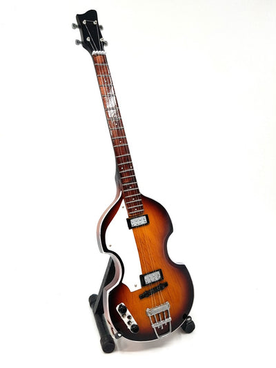 Mini-Bassgitarre im Stil von Paul McCartney, MGT-2028, Mahagoni, personalisierbare Gravur, ideal als Geschenk, Höhe 27,5 cm