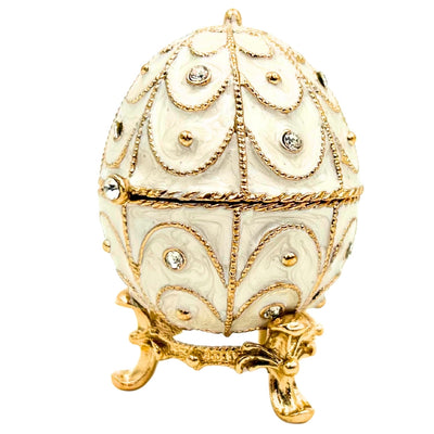 Exklusive Schatulle Fabergé-Ei aus Metall mit Kristallen - B0748-17WH