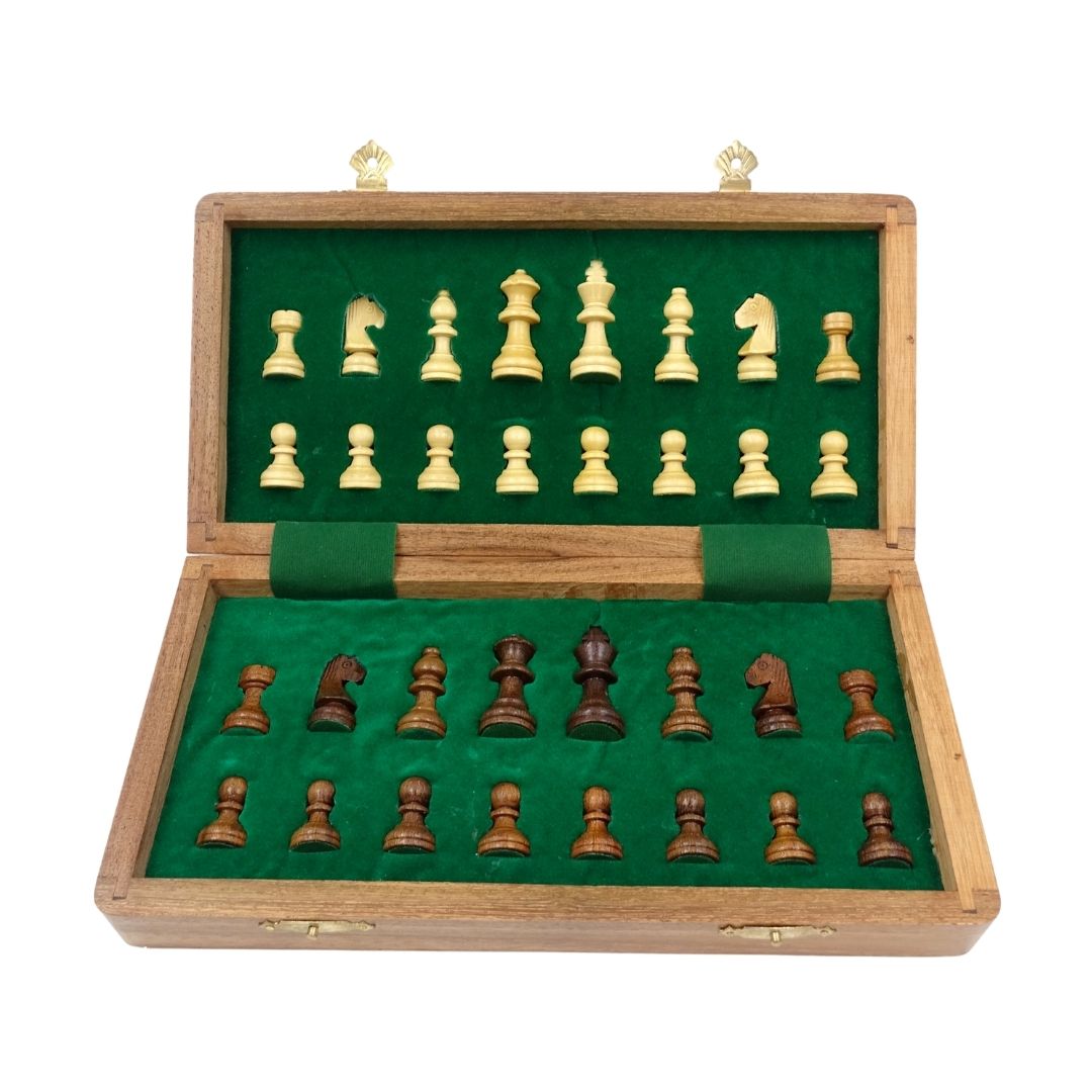 Magnetisches Holz-Schachspiel 30x30cm klappbar - G614