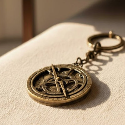 Premium-Schlüsselanhänger Astrolabium aus Messing - Geschenk Astronomie – H80